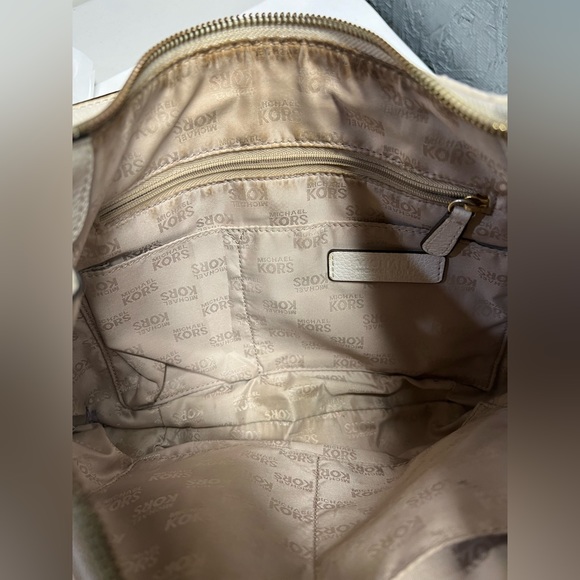 MICHAEL KORS Grey Leather Satchel Crossbody Bag With Silver Studs and Rivets - Picture 9 of 15